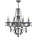 Provence Polished Chrome Smoke Crystal 8 Light Chandelier - Chandeliers
