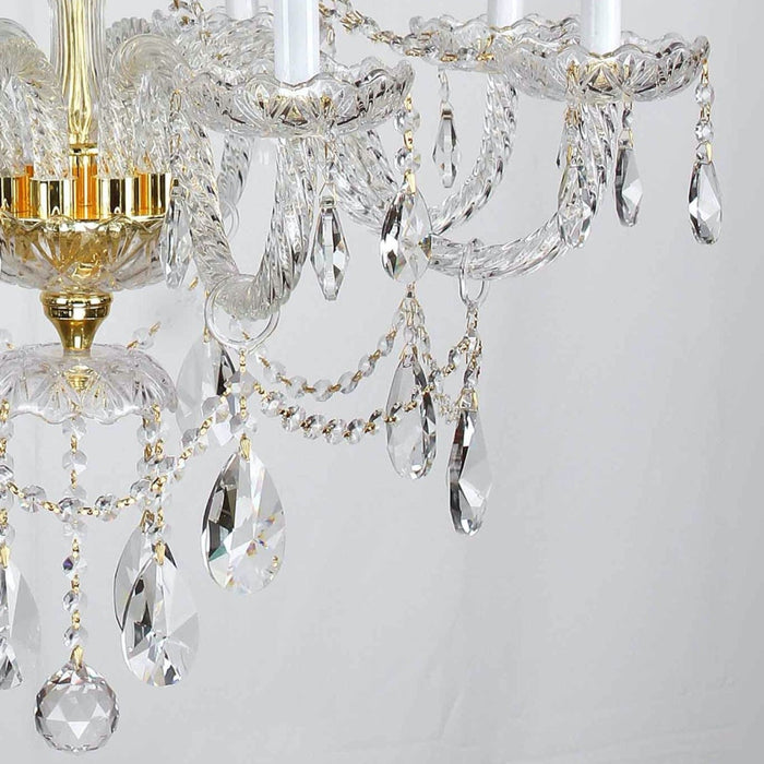 Provence Polished Gold Clear Crystal 12 Light Chandelier - Chandeliers