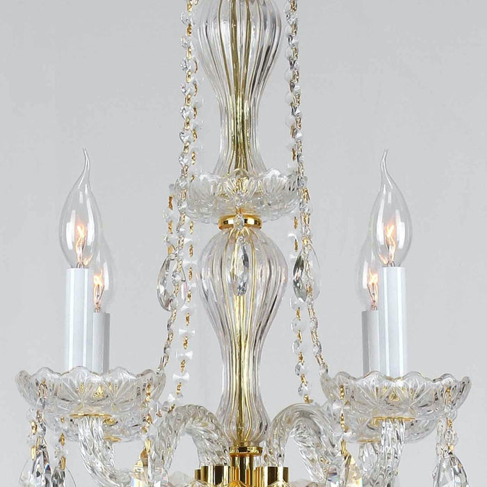 Provence Polished Gold Clear Crystal 12 Light Chandelier - Chandeliers
