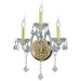 Provence Polished Gold Clear Crystal 3 Light Wall Sconce - Wall Sconces