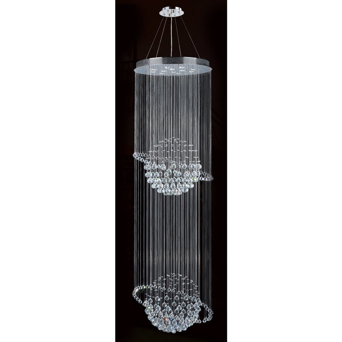 Saturn Polished Chrome Clear Crystal 12 Light Halogen Chandelier - Chandeliers