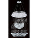 Saturn Polished Chrome Clear Crystal 5 Light Halogen Chandelier - Chandeliers