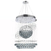 Saturn Polished Chrome Clear Crystal 5 Light Halogen Chandelier - Chandeliers