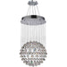 Saturn Polished Chrome Clear Crystal 7 Light Halogen Chandelier - Chandeliers