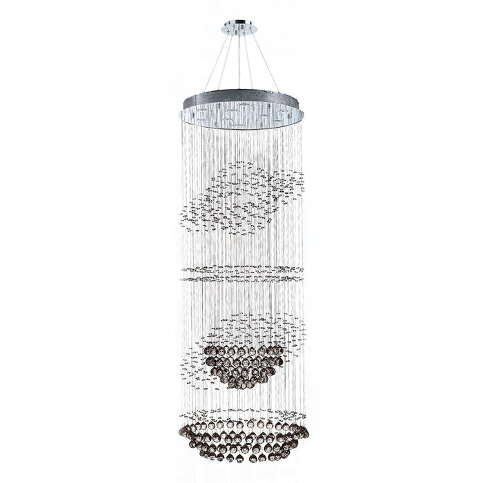 Saturn Polished Chrome Clear Crystal 9 Light Halogen Chandelier - Chandeliers