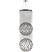Saturn Polished Chrome Clear Crystal 9 Light Halogen Chandelier - Chandeliers