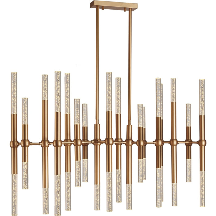 Sidney Matte Gold 34 Light LED Chandelier - Chandeliers