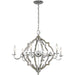 Socorro Washed Pine Chrome LED Chandelier - Chandeliers