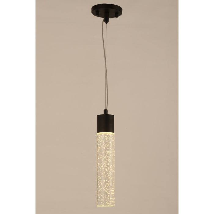 Sprite Graphite Black Clear Crystal 1 Light LED Pendant - Pendants