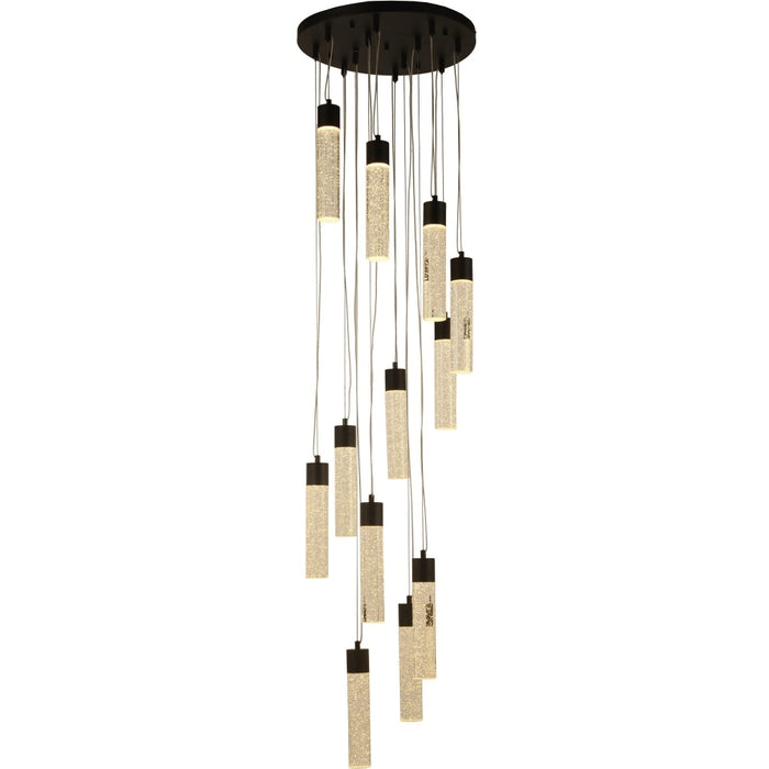 Sprite Graphite Black Clear Crystal 13 Light LED Pendant - Pendants