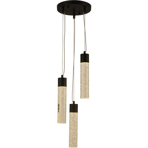 Sprite Graphite Black Clear Crystal 3 Light LED Pendant - Pendants