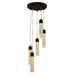 Sprite Graphite Black Clear Crystal 5 Light LED Pendant - Pendants