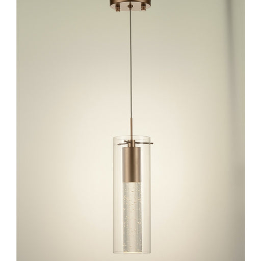 Sprite Matte Gold Clear Glass 1 Light LED Pendant - Pendants