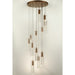 Sprite Matte Gold Clear Glass 12 Light LED Pendant - Pendants