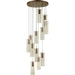 Sprite Matte Gold Clear Glass 12 Light LED Pendant - Pendants
