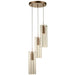 Sprite Matte Gold Clear Glass 3 Light LED Pendant - Pendants