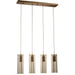 Sprite Matte Gold Clear Glass 4 Light LED Pendant - Pendants