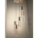 Sprite Matte Gold Clear Glass 5 Light LED Pendant - Pendants