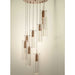 Sprite Matte Gold Clear Glass 8 Light LED Pendant - Pendants