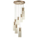 Sprite Matte Gold Clear Glass 8 Light LED Pendant - Pendants