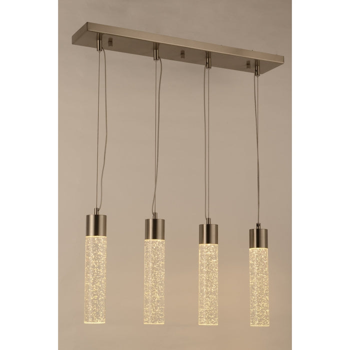 Sprite Matte Nickel Clear Crystal 1 Light LED Pendant - Pendants