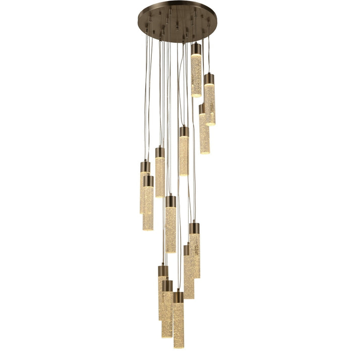Sprite Matte Nickel Clear Crystal 13 Light LED Pendant - Pendants