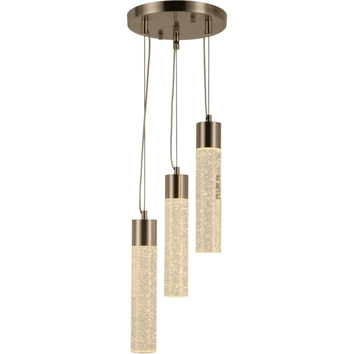 Sprite Matte Nickel Clear Crystal 3 Light LED Pendant - Pendants