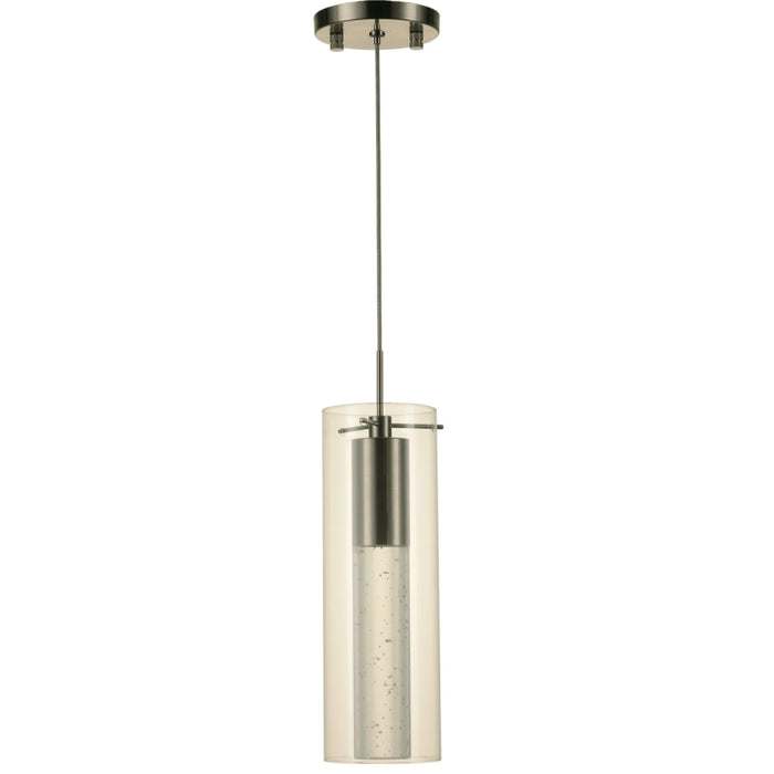 Sprite Matte Nickel Clear Glass 1 Light LED Pendant - Pendants