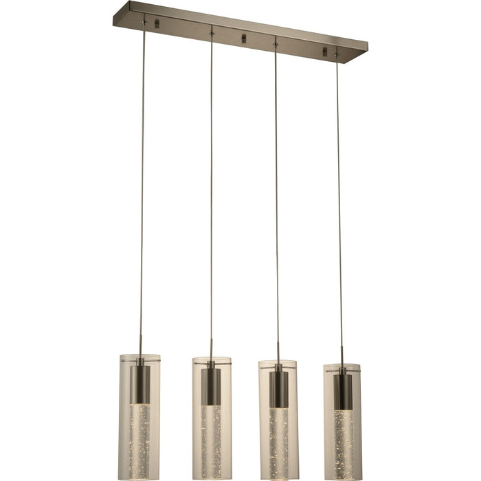 Sprite Matte Nickel Clear Glass 4 Light LED Pendant - Pendants