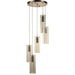 Sprite Matte Nickel Clear Glass 5 Light LED Pendant - Pendants
