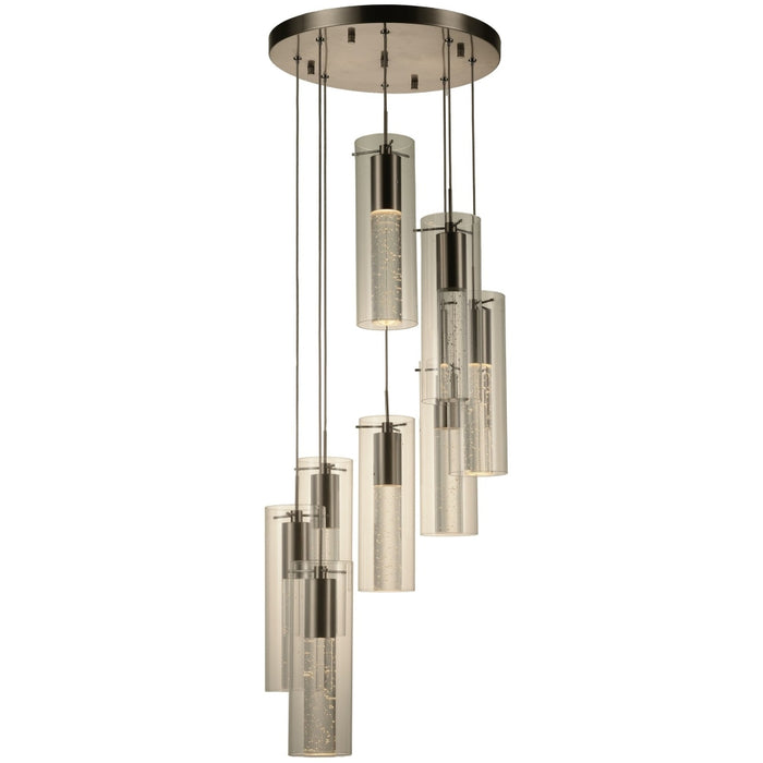 Sprite Matte Nickel Clear Glass 8 Light LED Pendant - Pendants