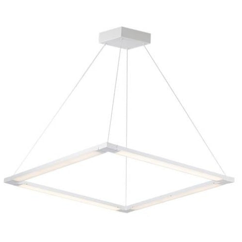 Square Matte White LED Pendant
