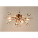 Starburst Matte Gold Clear Crystal 10 Light Flushmount - Flushmounts