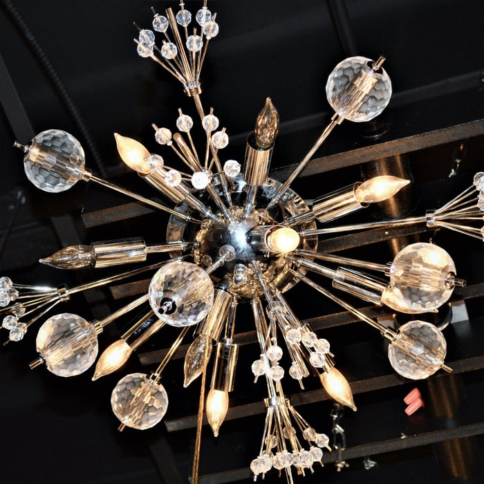 Starburst Polished Chrome Clear Crystal 10 Light Flushmount - Flushmounts