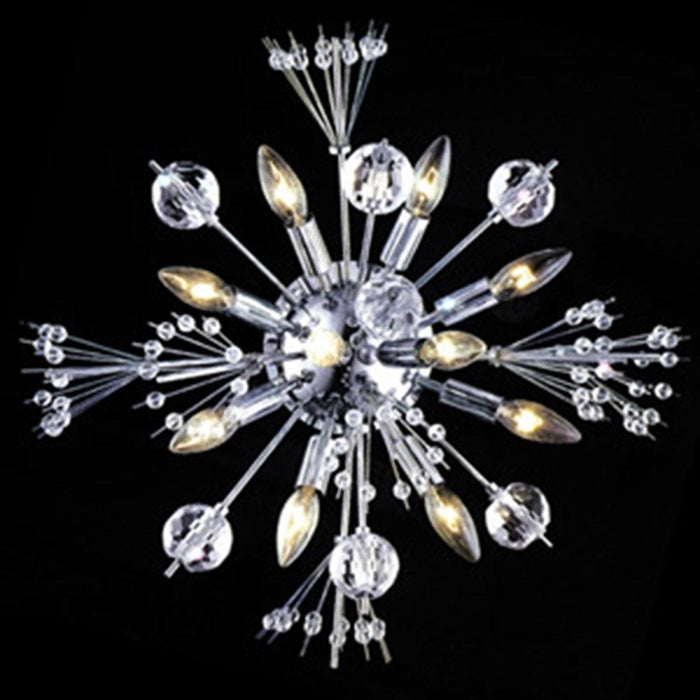 Starburst Polished Chrome Clear Crystal 10 Light Wall Sconce - Wall Sconces
