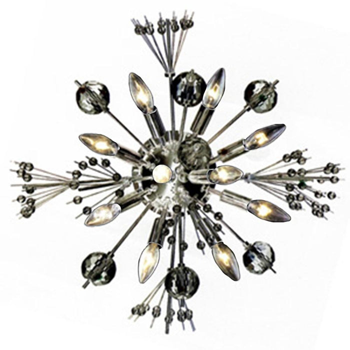 Starburst Polished Chrome Clear Crystal 10 Light Wall Sconce - Wall Sconces