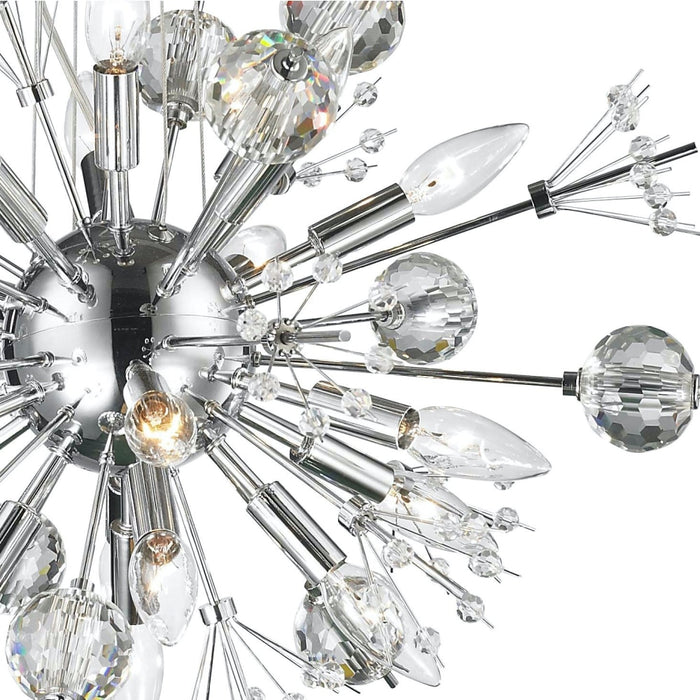Starburst Polished Chrome Clear Crystal 20 Light Chandelier - Chandeliers