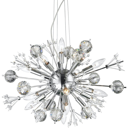 Starburst Polished Chrome Clear Crystal 20 Light Chandelier - Chandeliers