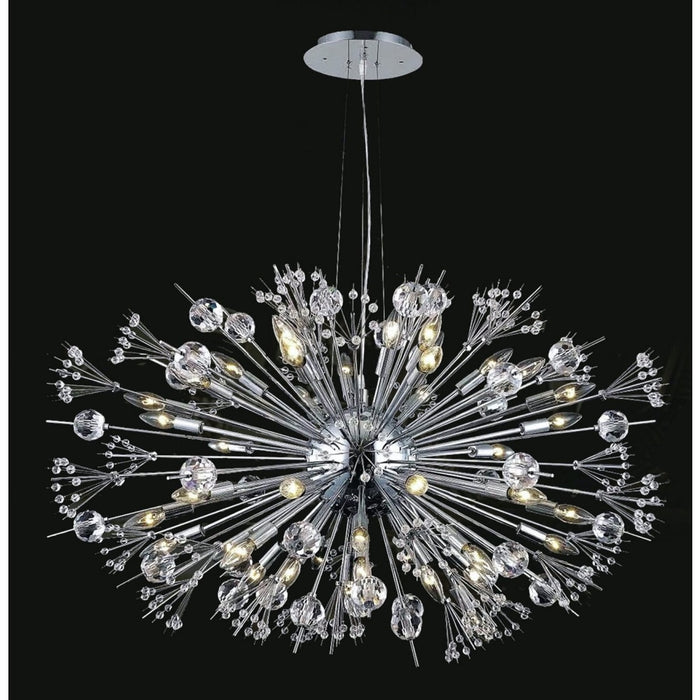 Starburst Polished Chrome Clear Crystal 24 Light Chandelier - Chandeliers