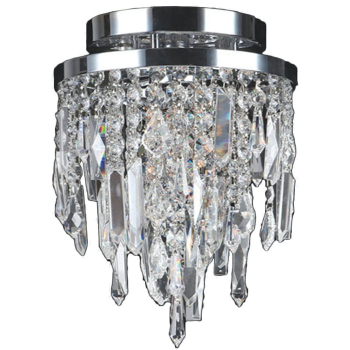 Tempest Polished Chrome Clear Crystal 1 Light Flushmount - Flushmounts