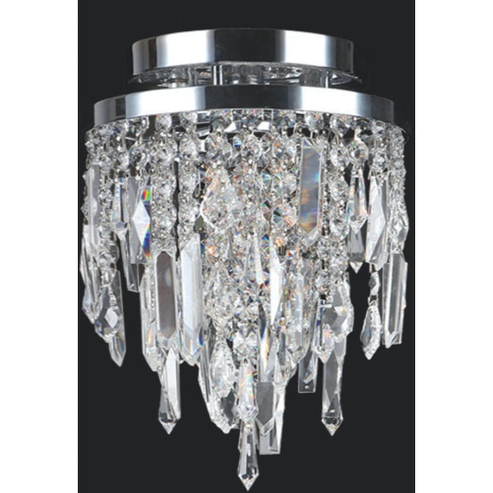 Tempest Polished Chrome Clear Crystal 1 Light Flushmount - Flushmounts
