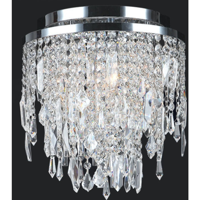 Tempest Polished Chrome Clear Crystal 4 Light Flushmount - Flushmounts