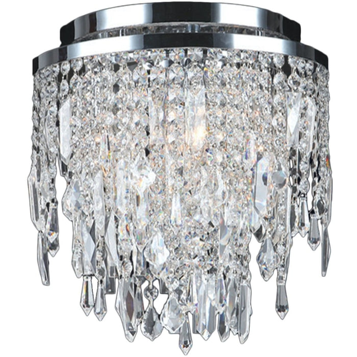 Tempest Polished Chrome Clear Crystal 4 Light Flushmount - Flushmounts