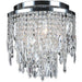 Tempest Polished Chrome Clear Crystal 4 Light Flushmount - Flushmounts