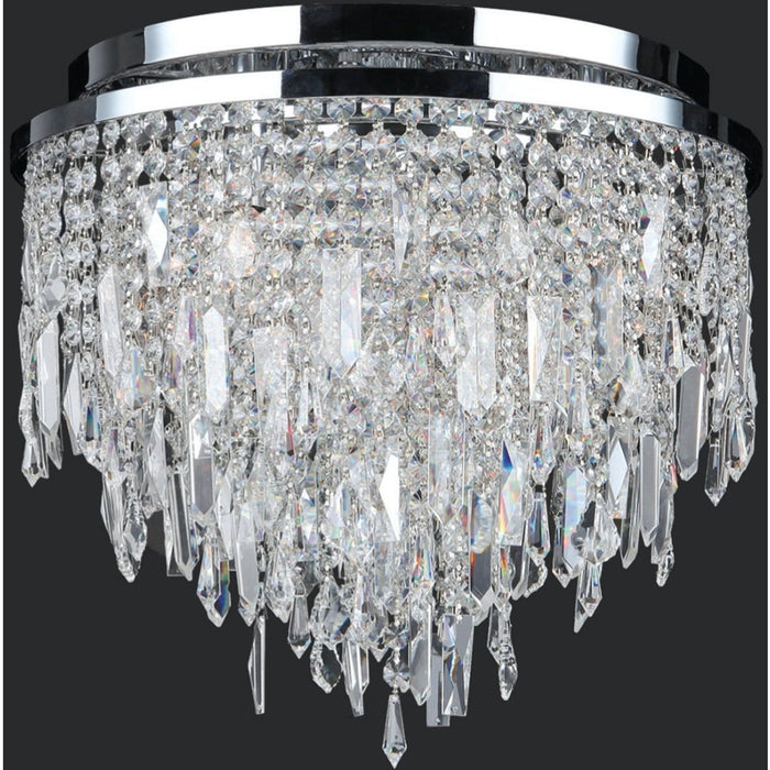 Tempest Polished Chrome Clear Crystal 5 Light Flushmount - Flushmounts