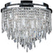 Tempest Polished Chrome Clear Crystal 5 Light Flushmount - Flushmounts