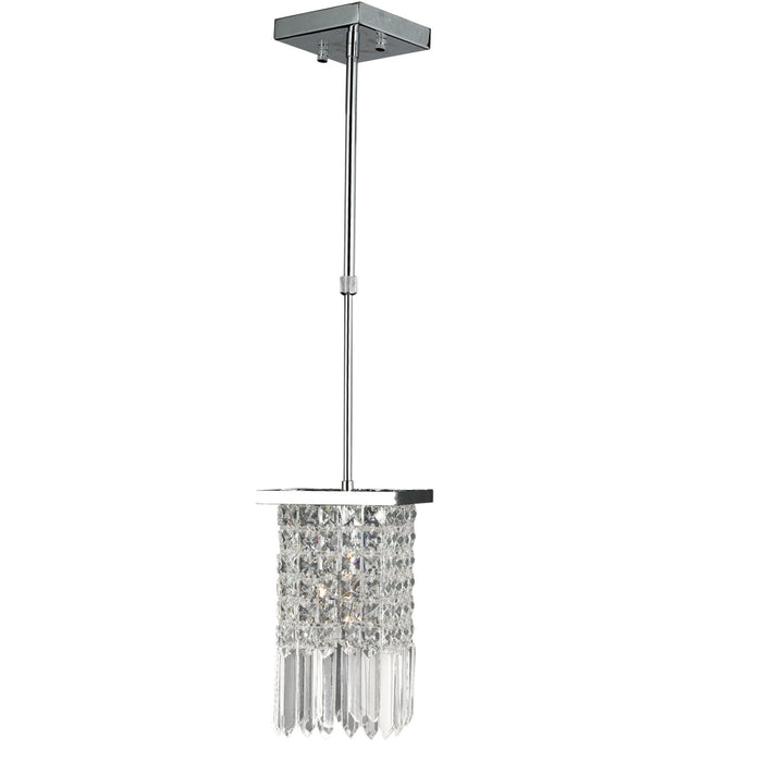 Torrent Polished Chrome Clear Crystal 1 Light Pendant - Pendants
