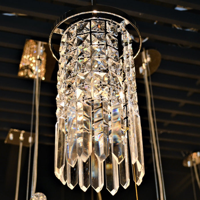 Torrent Polished Chrome Clear Crystal 1 Light Pendant - Pendants