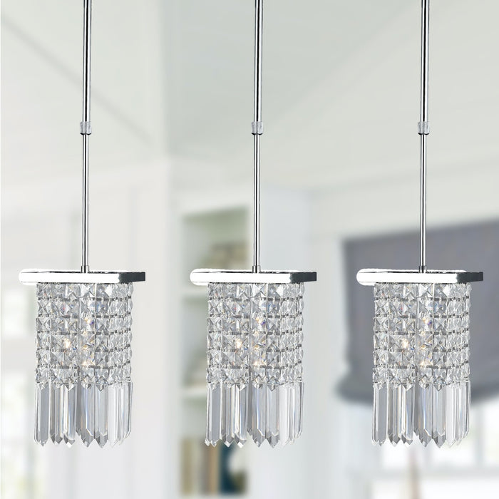 Torrent Polished Chrome Clear Crystal 1 Light Pendant - Pendants