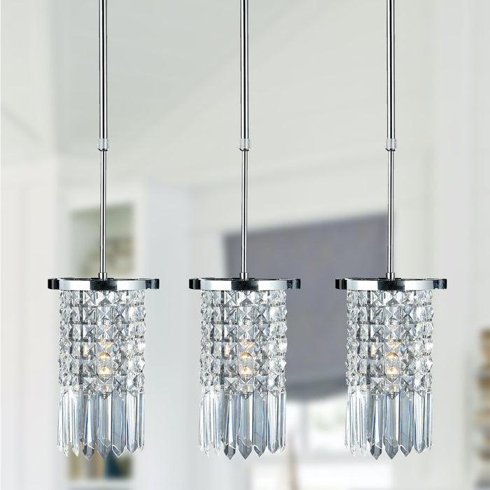 Torrent Polished Chrome Clear Crystal 1 Light Pendant - Pendants
